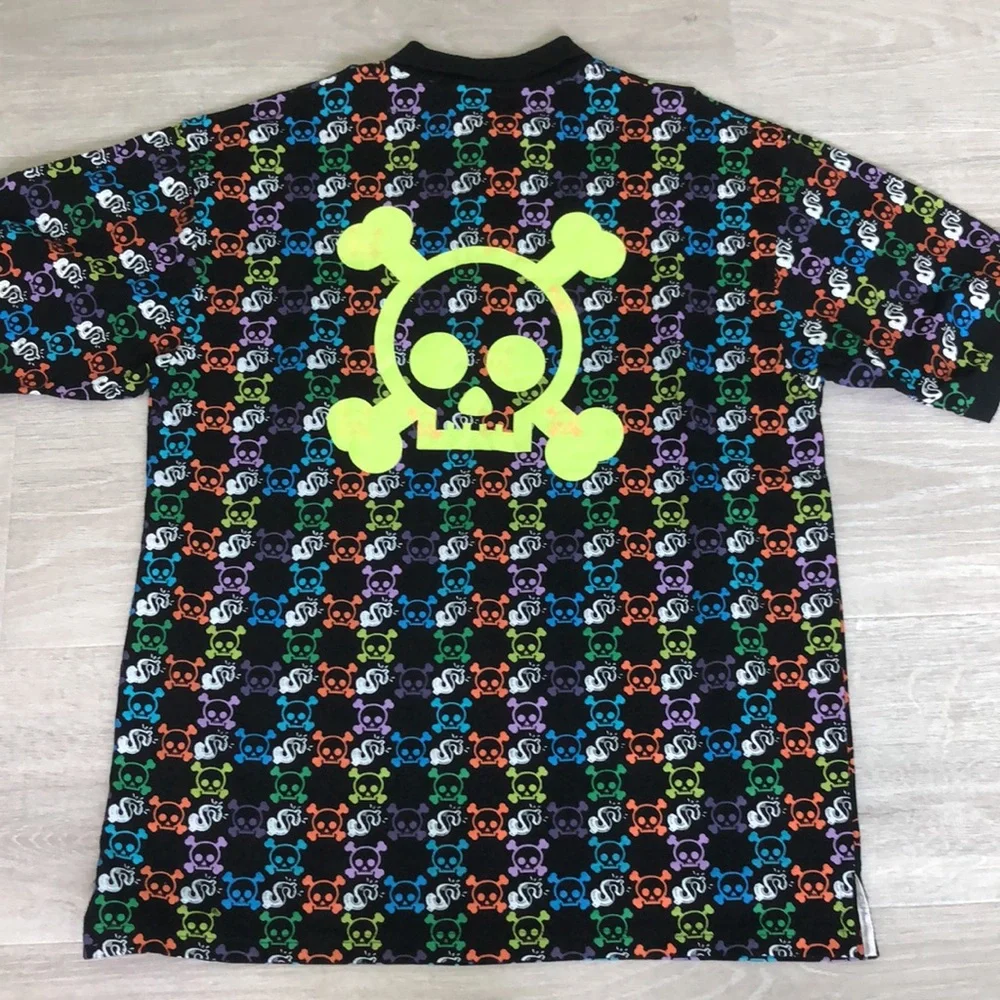 Creating Limitless Heights Skulls/Money Print Polo Glow in the Dark 2XL/3XL
